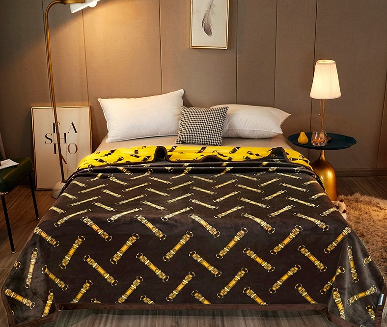 bbin宝盈大牌风皮带云毯（咖啡）